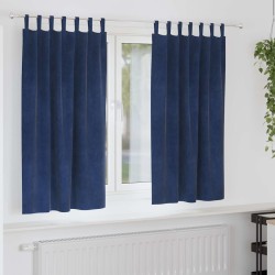 Rideaux occultants 2 pcs Bleu foncé 140 x 175 cm Velours 536679536679