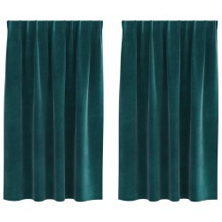Rideaux occultants 2 pcs Vert foncé 140 x 140 cm Velours 536681536681