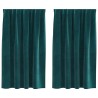 Rideaux occultants 2 pcs Vert foncé 140 x 140 cm Velours 536681536681