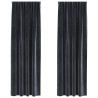 Rideaux occultants 2 pcs Gris foncé 140 x 225 cm Velours 536682536682