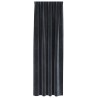 Rideaux occultants 2 pcs Gris foncé 140 x 225 cm Velours 536682536682