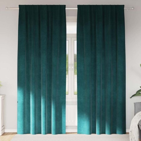 Rideaux occultants 2 pcs Vert foncé 140 x 225 cm Velours 536683536683