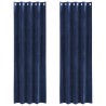 Rideaux occultants 2 pcs Bleu foncé 140 x 225 cm Velours 536684536684