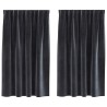 Rideaux occultants 2 pcs Gris foncé 140 x 140 cm Velours 536685536685
