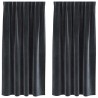 Rideaux occultants 2 pcs Gris foncé 140 x 175 cm Velours 536686536686