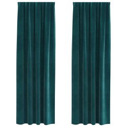 Rideaux occultants 2 pcs Vert foncé 140 x 245 cm Velours 536687536687