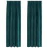 Rideaux occultants 2 pcs Vert foncé 140 x 245 cm Velours 536687536687