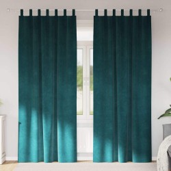 Rideaux occultants 2 pcs Vert foncé 140 x 225 cm Velours 536688536688