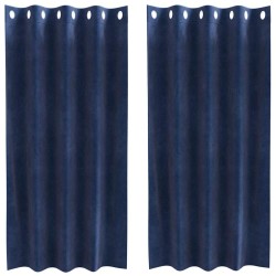 Rideaux occultants 2 pcs Bleu foncé 140 x 175 cm Velours 536689536689