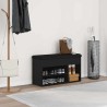 Banc à chaussures Noir 80 x 30 x 45 cm Bois d'ingénierie 536690536690