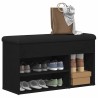 Banc à chaussures Noir 80 x 30 x 45 cm Bois d'ingénierie 536690536690