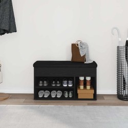 Banc à chaussures Noir 80 x 30 x 45 cm Bois d'ingénierie 536690536690