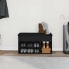 Banc à chaussures Noir 80 x 30 x 45 cm Bois d'ingénierie 536690536690