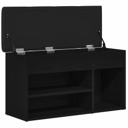 Banc à chaussures Noir 80 x 30 x 45 cm Bois d'ingénierie 536690536690