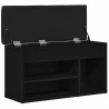 Banc à chaussures Noir 80 x 30 x 45 cm Bois d'ingénierie 536690536690