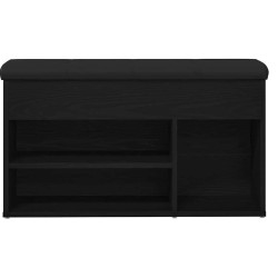 Banc à chaussures Noir 80 x 30 x 45 cm Bois d'ingénierie 536690536690