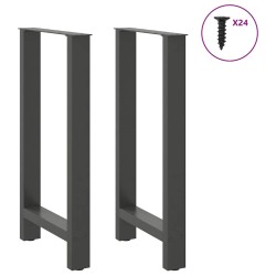 Pieds de table de bar Anthracite 2 pièces 50 x (90-91) cm Acier 536693536693