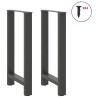 Pieds de table de bar Anthracite 2 pièces 50 x (90-91) cm Acier 536693536693