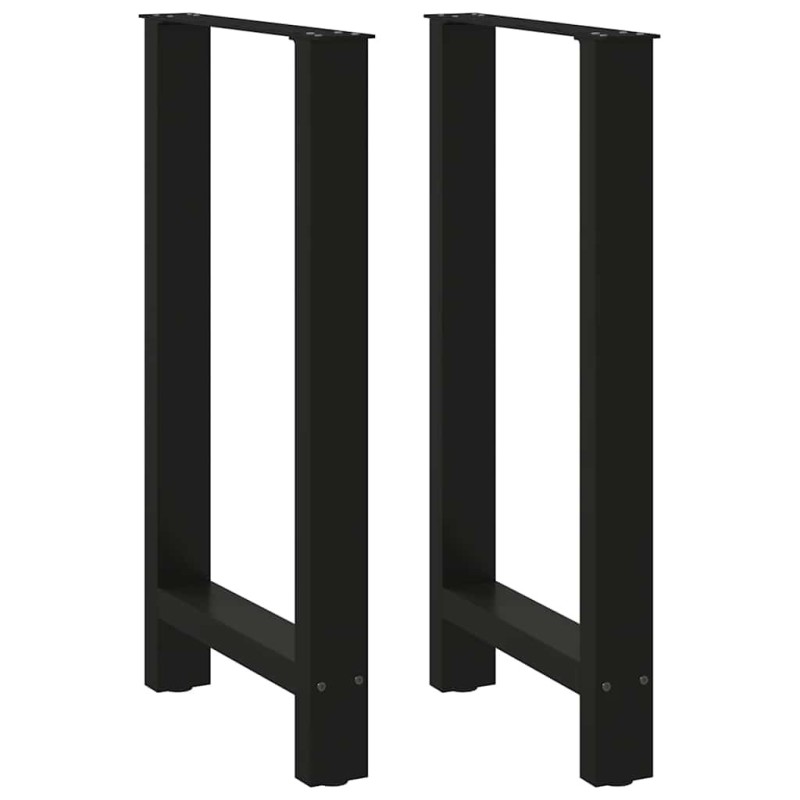 Pieds de table de bar Noir 2 pièces 50 x (90-91) cm Acier 536696536696