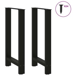 Pieds de table de bar Noir 2 pièces 50 x (90-91) cm Acier 536696536696