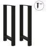 Pieds de table de bar Noir 2 pièces 50 x (90-91) cm Acier 536696536696