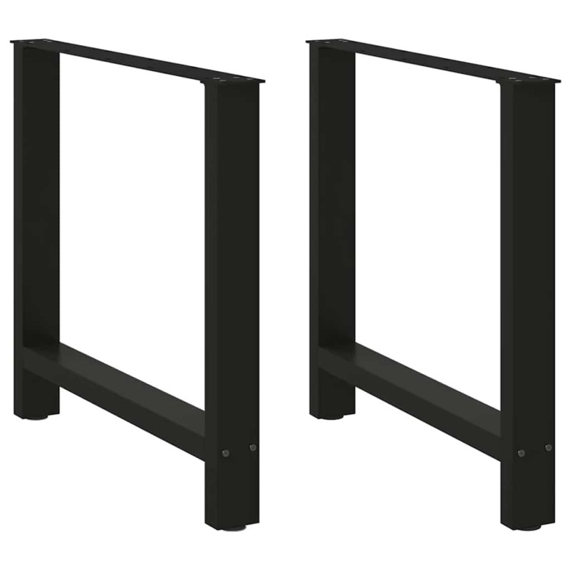 Pieds de table à manger Noir 2 pièces 80 x (72-73) cm Acier 536698536698