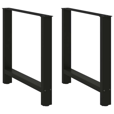 Pieds de table à manger Noir 2 pièces 80 x (72-73) cm Acier 536698536698