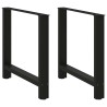 Pieds de table à manger Noir 2 pièces 80 x (72-73) cm Acier 536698536698