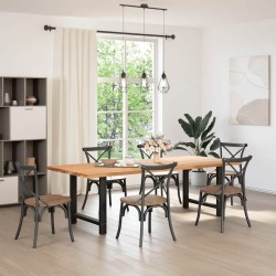 Pieds de table à manger Noir 2 pièces 80 x (72-73) cm Acier 536698536698