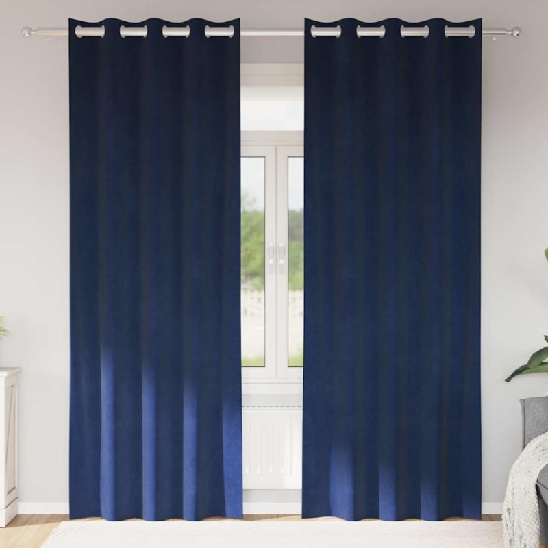 Rideaux occultants 2 pcs Bleu foncé 140 x 245 cm Velours 536699536699