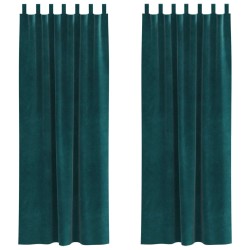 Rideaux occultants 2 pcs Vert foncé 140 x 245 cm Velours 536701536701