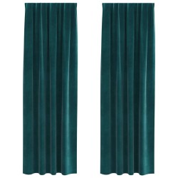 Rideaux occultants 2 pcs Vert foncé 140 x 260 cm Velours 536702536702