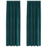 Rideaux occultants 2 pcs Vert foncé 140 x 260 cm Velours 536702536702