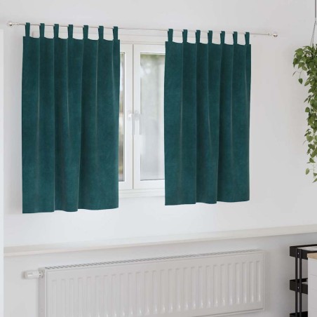 Rideaux occultants 2 pcs Vert foncé 140 x 140 cm Velours 536703536703