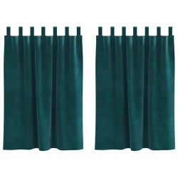 Rideaux occultants 2 pcs Vert foncé 140 x 140 cm Velours 536703536703