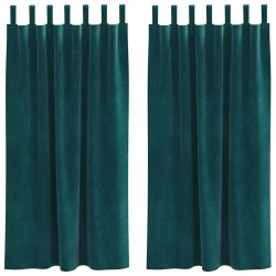 Rideaux occultants 2 pcs Vert foncé 140 x 175 cm Velours 536704536704