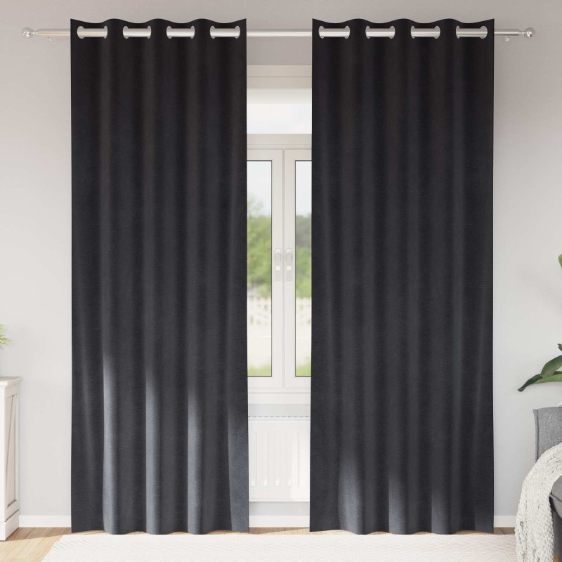 Rideaux occultants 2 pcs Gris foncé 140 x 245 cm Velours 536705536705