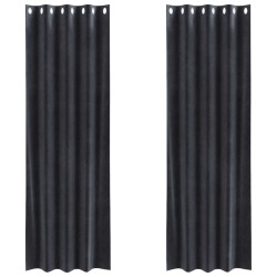 Rideaux occultants 2 pcs Gris foncé 140 x 245 cm Velours 536705536705
