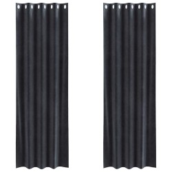 Rideaux occultants 2 pcs Gris foncé 140 x 225 cm Velours 536706536706