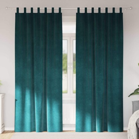 Rideaux occultants 2 pcs Vert foncé 140 x 260 cm Velours 536707536707