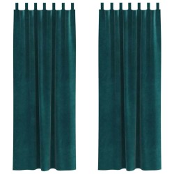 Rideaux occultants 2 pcs Vert foncé 140 x 260 cm Velours 536707536707