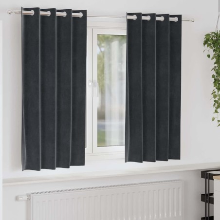 Rideaux occultants 2 pcs Gris foncé 140 x 175 cm Velours 536710536710
