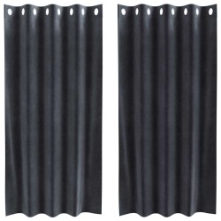 Rideaux occultants 2 pcs Gris foncé 140 x 175 cm Velours 536710536710