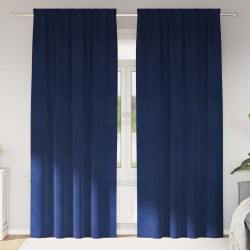 Rideaux occultants 2 pcs Bleu foncé 140 x 260 cm Velours 536711536711
