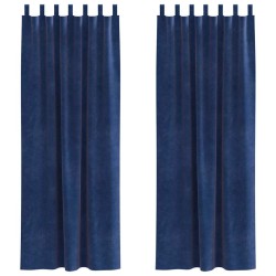 Rideaux occultants 2 pcs Bleu foncé 140 x 260 cm Velours 536712536712