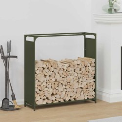 Portant de bois chauffage vert olive 90x28x90 cm 536717536717