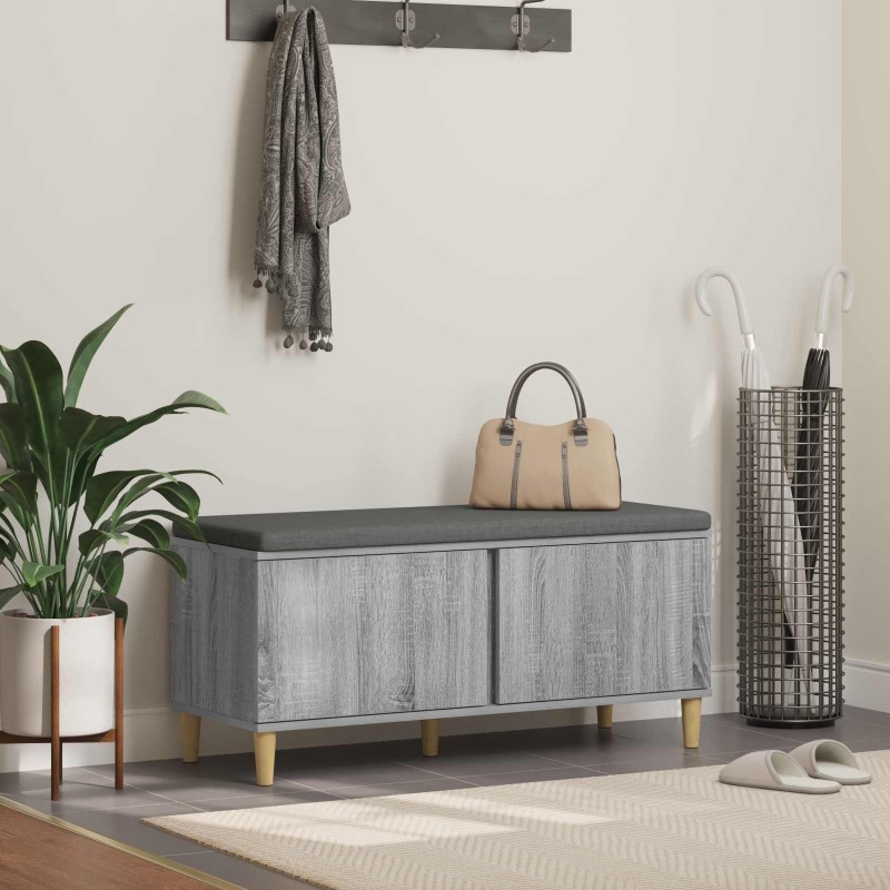 Banc d'entrée avec coussin Gris Sonoma 100 x 38 x 46 cm 536719536719
