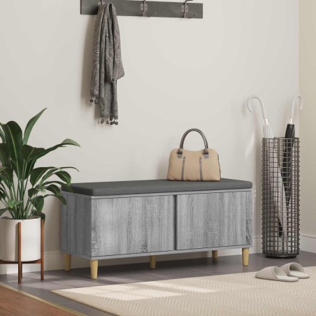 Banc d'entrée avec coussin Gris Sonoma 100 x 38 x 46 cm 536719536719