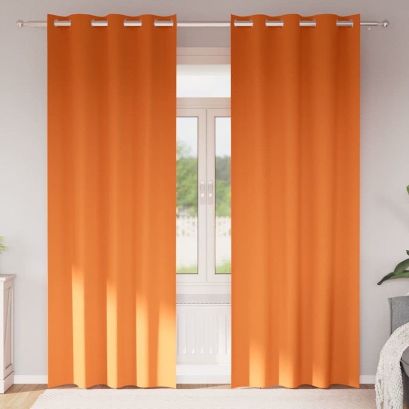 Rideaux occultants avec anneaux 2 pcs Orange vif 245 x 140 cm 536723536723