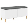 Banc d'entrée Blanc 100 x 38 x 46 cm Bois Ingénierie et Tissu 536727536727